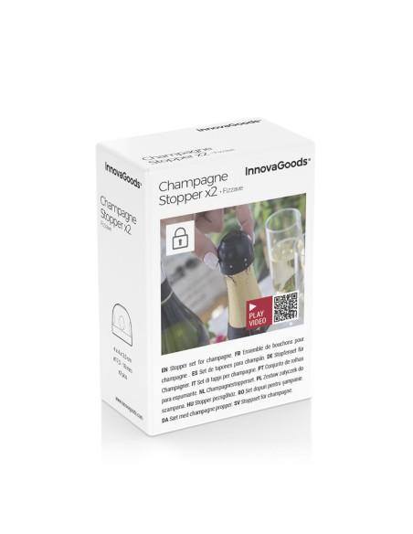 Lot de Bouchons à Champagne Fizzave InnovaGoods Pack de 2 unités