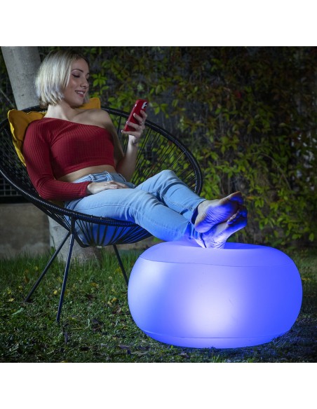 Siège gonflable avec LED multicolore et télécommande Pulight InnovaGoods