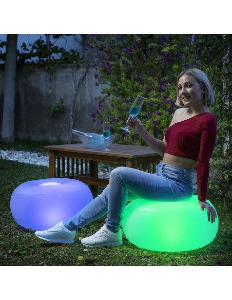 Siège gonflable avec LED multicolore et télécommande Pulight InnovaGoods