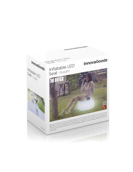 Siège gonflable avec LED multicolore et télécommande Pulight InnovaGoods