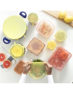 Jeu de 10 Couvercles de Cuisine Réutilisables et Réglables Lilyd InnovaGoods 2