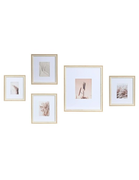 Porte photos mural DKD Home Decor Verre Naturel Blanc Bois MDF Boho (32,5 x 1,5 x 45 cm)