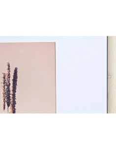 Porte photos mural DKD Home Decor Verre Naturel Blanc Bois MDF Boho (32,5 x 1,5 x 45 cm) 2