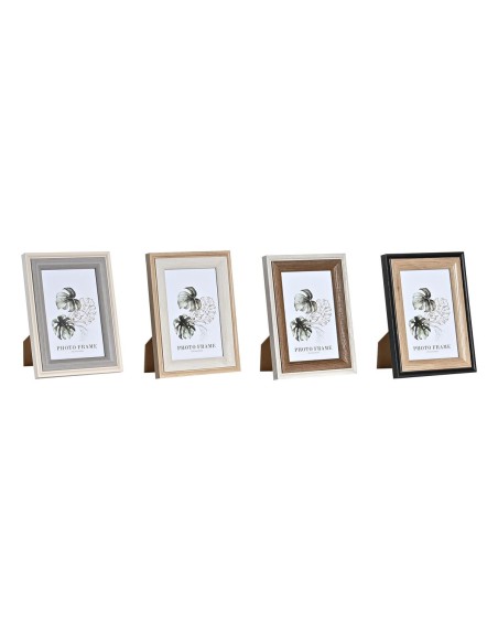 Cadre photo DKD Home Decor Gris Beige Marron Blanc Tropical Bois MDF (15 x 1,5 x 20 cm) (4 Unités)