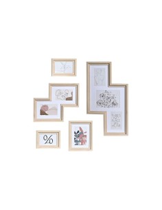 Porte photos mural DKD Home Decor Urban Verre Naturel Multicouleur Bois MDF (40 x 1,5 x 50 cm)