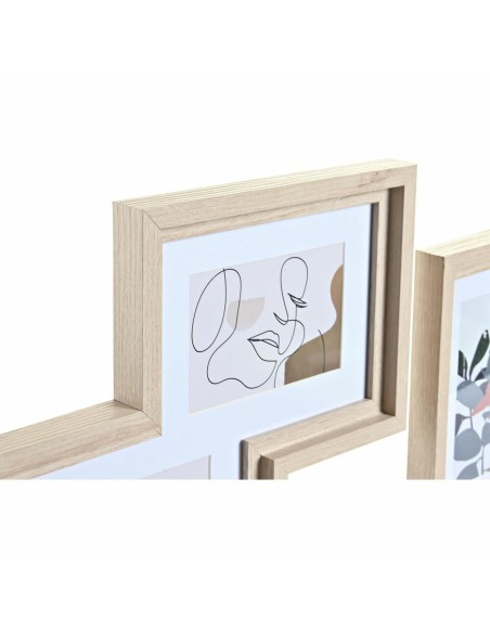 Porte photos mural DKD Home Decor Urban Verre Naturel Multicouleur Bois MDF (40 x 1,5 x 50 cm)