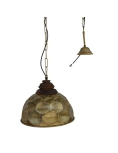 Suspension DKD Home Decor Doré Bois Métal 50 W 39 x 39 x 34 cm