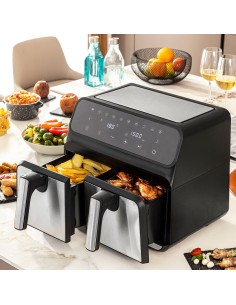 Friteuse à Air InnovaGoods Fryinn Double 8000 Noir 3400 W 8 L Acier inoxydable