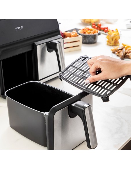 Friteuse à Air InnovaGoods Fryinn Double 8000 Noir 3400 W 8 L Acier inoxydable