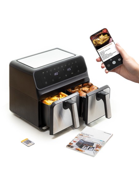 Friteuse à Air InnovaGoods Fryinn Double 8000 Noir 3400 W 8 L Acier inoxydable