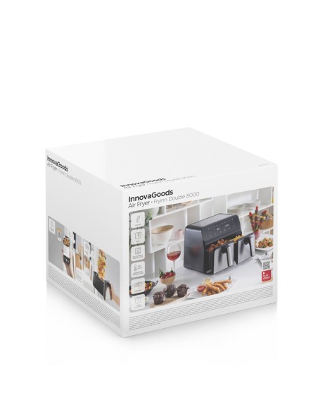 Friteuse à Air InnovaGoods Fryinn Double 8000 Noir 3400 W 8 L Acier inoxydable