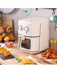 Friteuse à Air InnovaGoods Vynner Pro 6500 Crème 1700 W 6,5 L Acier inoxydable