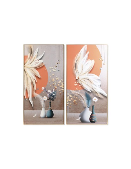 Cadre DKD Home Decor 80 x 3 x 160 cm Vase (2 Unités)