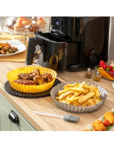 Paniers en Silicone avec Pinceau pour Friteuses à Air Mollicon InnovaGoods 2 Unités