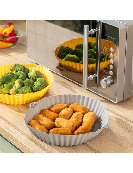 Paniers en Silicone avec Pinceau pour Friteuses à Air Mollicon InnovaGoods 2 Unités