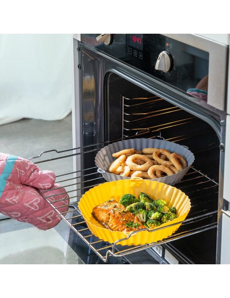 Paniers en Silicone avec Pinceau pour Friteuses à Air Mollicon InnovaGoods 2 Unités