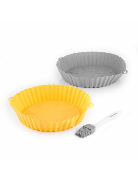 Paniers en Silicone avec Pinceau pour Friteuses à Air Mollicon InnovaGoods 2 Unités