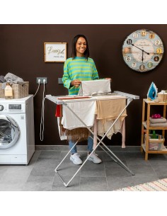 Étendoir à Linge Électrique Pliable Dryak InnovaGoods 8 Barres 120 W
