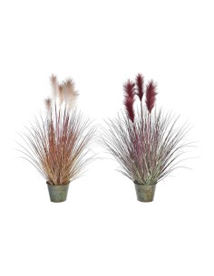 Plante décorative DKD Home Decor Orange Polyéthylène Bordeaux Laiton 20 x 20 x 90 cm (2 Unités)
