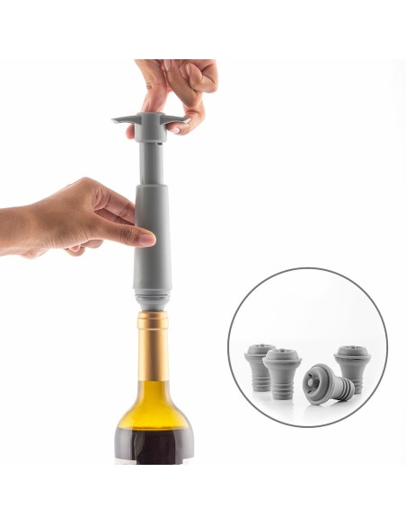 Pompe à vide et bouchons à vin Winuum InnovaGoods (4 bouchons)