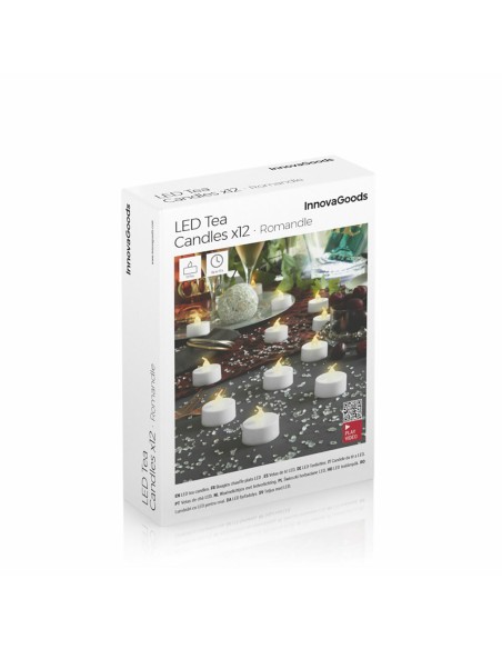 Lot de Bougies Chauffe-plat LED Romandle InnovaGoods 12 Unités