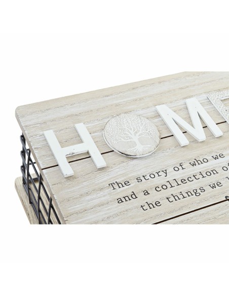 Boîte Décorative DKD Home Decor Noir Naturel Métal Bois MDF