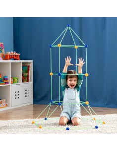 Kit de Construction de Fort pour Enfants Builkitt InnovaGoods 155 Pièces 2