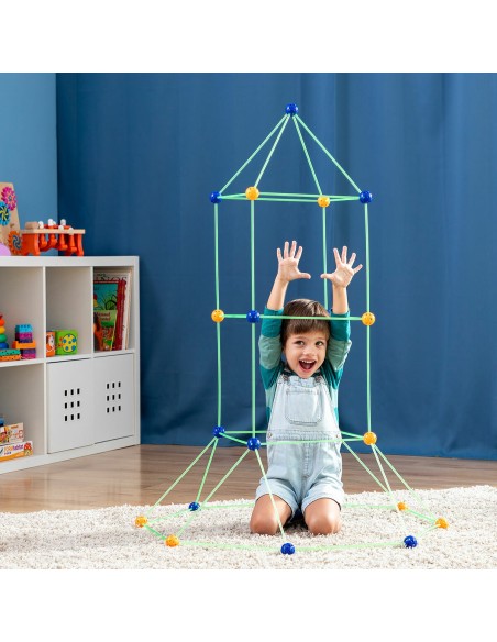 Kit de Construction de Fort pour Enfants Builkitt InnovaGoods 155 Pièces