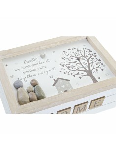 Boîte Décorative DKD Home Decor Blanc Naturel Bois MDF 2