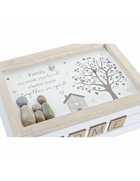 Boîte Décorative DKD Home Decor Blanc Naturel Bois MDF