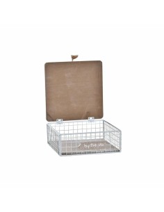 Boîte Décorative DKD Home Decor Blanc Marron Bois Métal Spirales méditerranéen 2