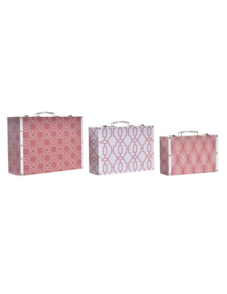 Set de boîtes décoratives DKD Home Decor Toile Bois (40 x 31 x 15 cm)