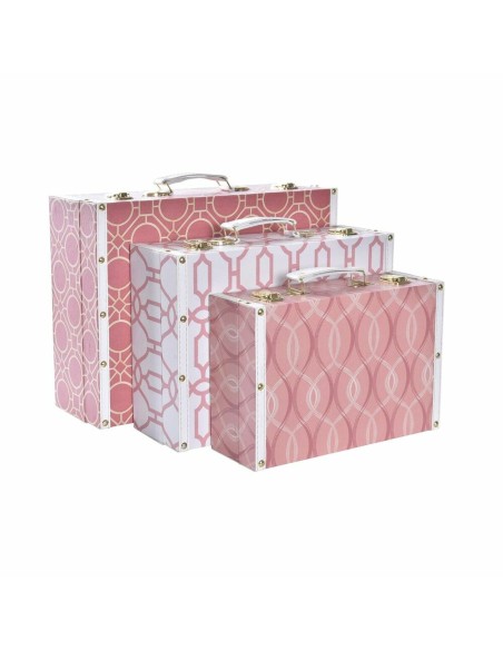 Set de boîtes décoratives DKD Home Decor Toile Bois (40 x 31 x 15 cm)