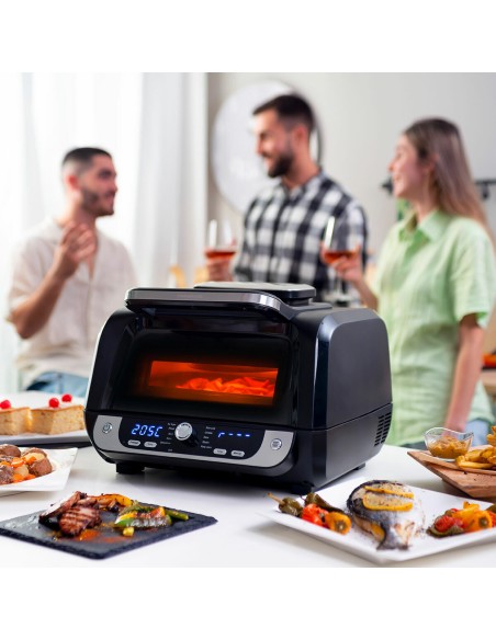 Friteuse à Air avec Gril, Accessoires et Livre de Recettes InnovaGoods Fryinn 12-in-1 6000 Noir Acier 3400 W 6 L