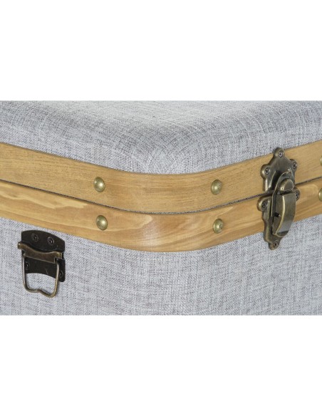 Set de boîtes décoratives DKD Home Decor Gris Bois Polyester (3 pcs)