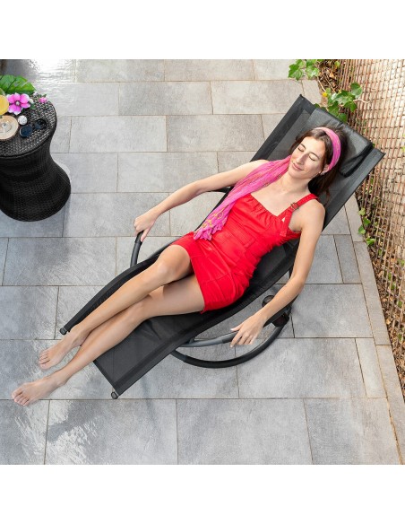 Chaise Longue Pliante à Bascule Orbitale Rockorb InnovaGoods