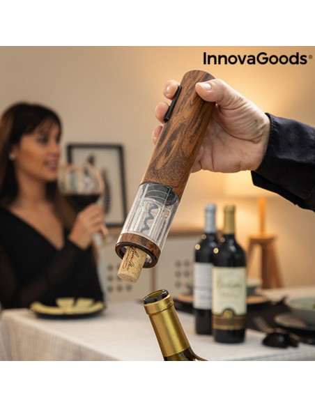 Tire-bouchon automatique  rechargeable  effet bois Corkout InnovaGoods