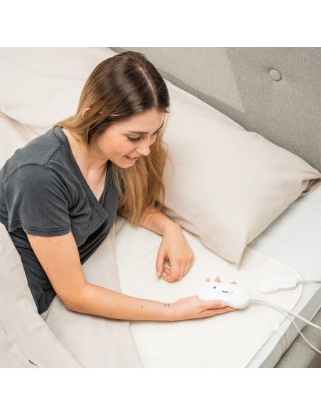 Surmatelas Chauffant Électrique Simple Krewarm InnovaGoods 60 W 80 x 150 cm Blanc