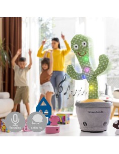 Cactus Dansant et Parlant Rechargeable avec Musique et LED Multicolore Cacxi InnovaGoods