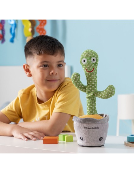 Cactus Dansant et Parlant Rechargeable avec Musique et LED Multicolore Cacxi InnovaGoods