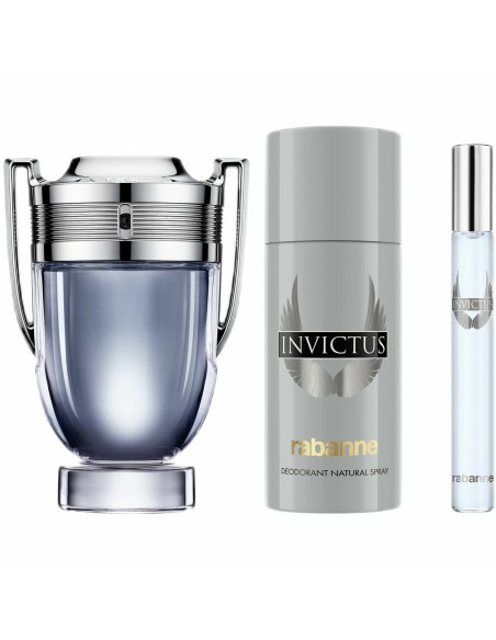Set de Parfum Homme Paco Rabanne Invictus 3 Pièces