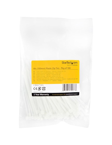 Attaches pour câble en nylon Startech CBMZT4N              Blanc