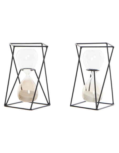 Sablier DKD Home Decor Noir Ambre Terre cuite 14 x 14 x 19 cm