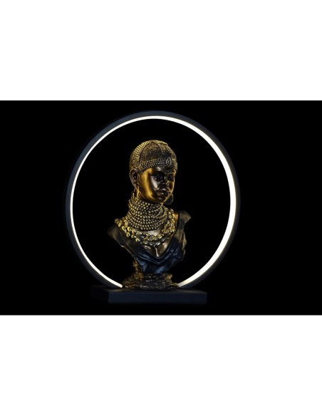 Décoration lumineuse DKD Home Decor Résine Africaine (35,5 x 11 x 36 cm)