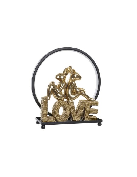 Décoration lumineuse DKD Home Decor Love Lapin Résine (30 x 11 x 31,5 cm)