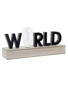 Décoration lumineuse DKD Home Decor World Noir Métal Bois MDF 30 x 40 cm 34 x 8 x 16 cm