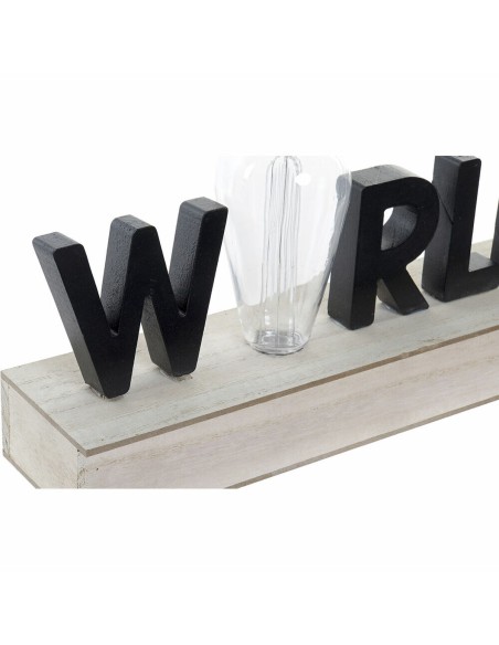 Décoration lumineuse DKD Home Decor World Noir Métal Bois MDF 30 x 40 cm 34 x 8 x 16 cm