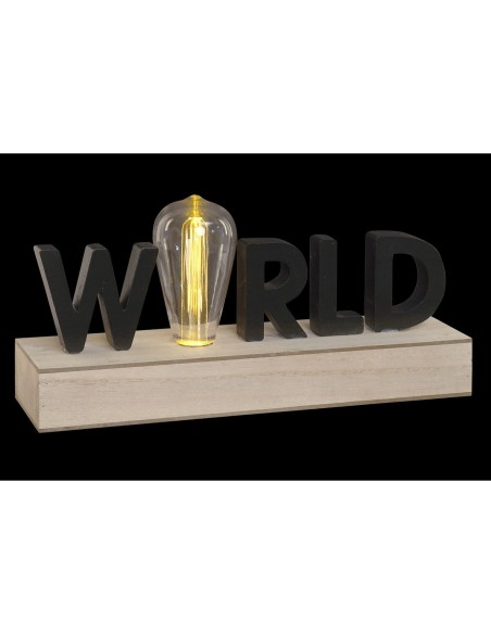 Décoration lumineuse DKD Home Decor World Noir Métal Bois MDF 30 x 40 cm 34 x 8 x 16 cm