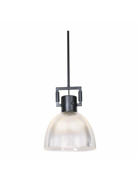 Suspension DKD Home Decor Noir Argenté Métal Verre 25,4 x 25,4 x 35,5 cm (2 Unités)
