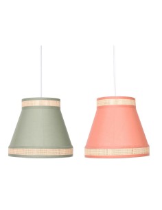 Suspension DKD Home Decor 30 x 30 x 28 cm Naturel Orange Vert Rotin 28 x 28 x 28 cm 50 W (2 Unités) 2